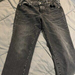 Massimo Dutti - Mid-rise cropped slim fit jeans - Washed black - Size 6